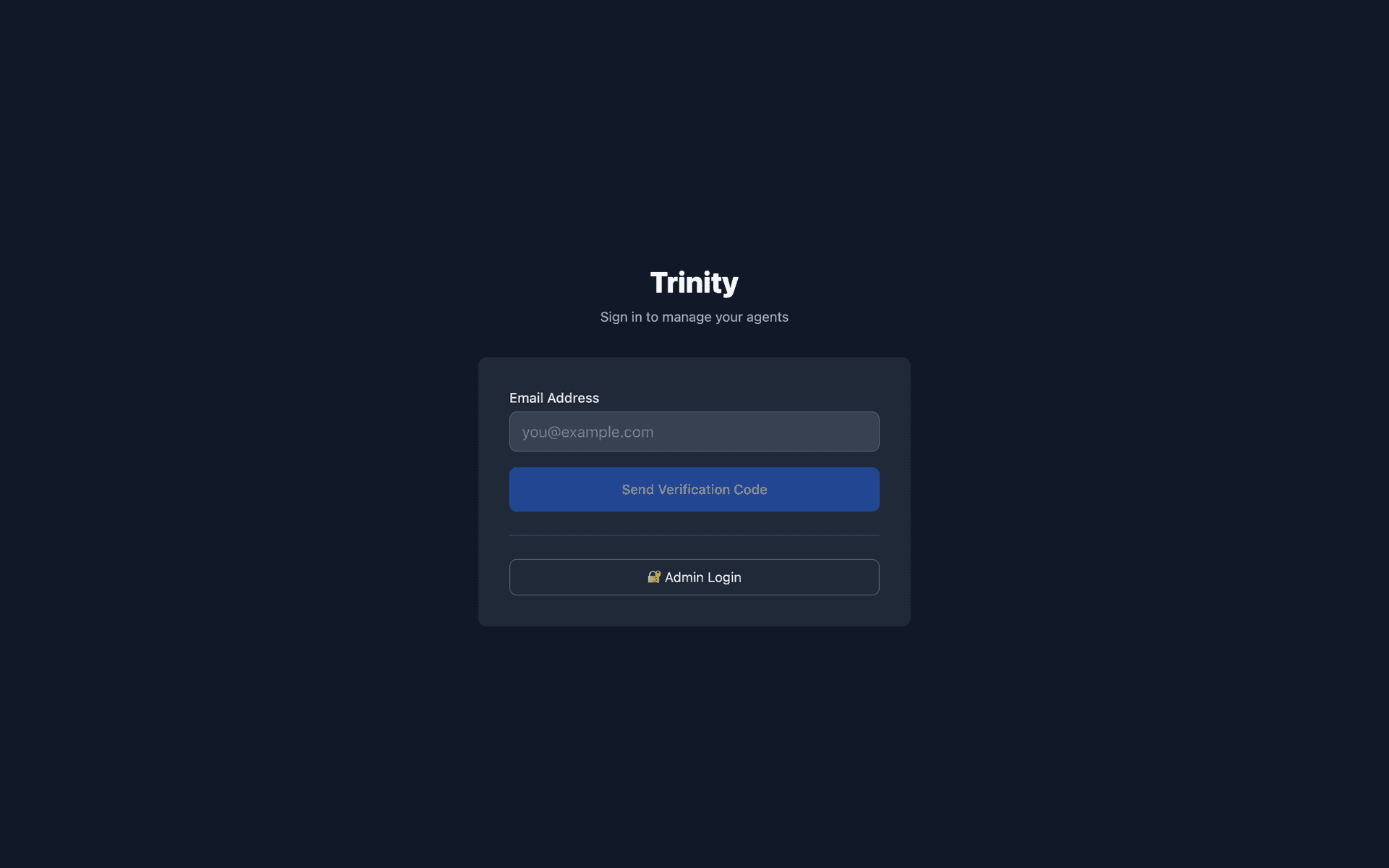 Trinity login screen